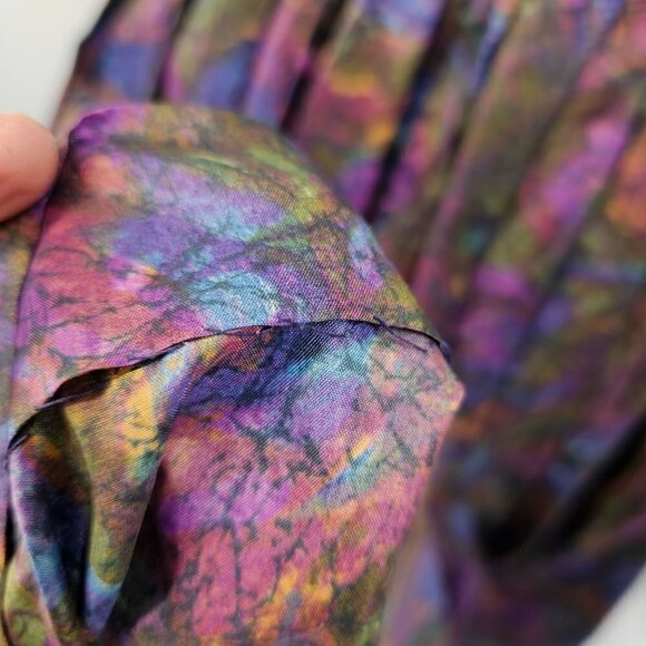 50s Alice Junior Day Dress Boat Neck Raglan Slv Full Pleat Skirt Women S Purple - Picture 7 of 9